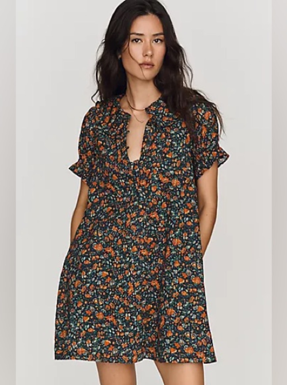 NWT The Keira Collared Button-Front Mini Dress by Pilcro